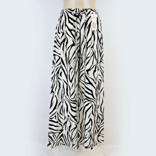 Pantalon fluide motifs noirs