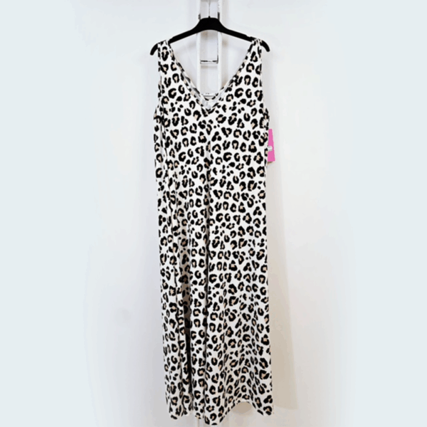 Robe longue noire léopard