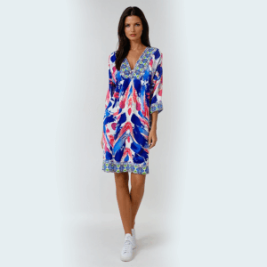 Robe courte à manches longues colorées