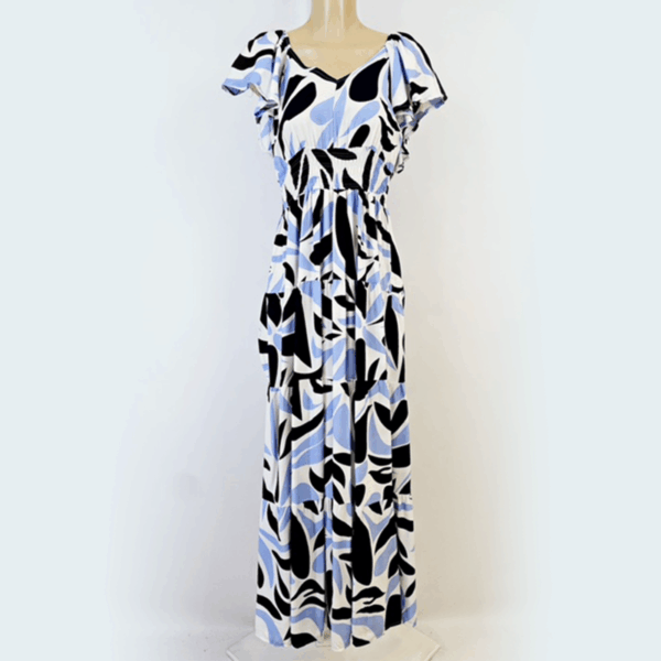Robe colorée noire et bleue