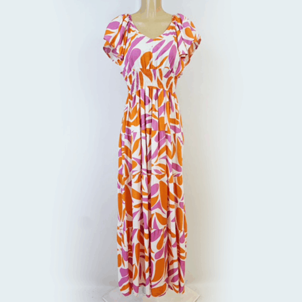 Robe colorée orange et rose