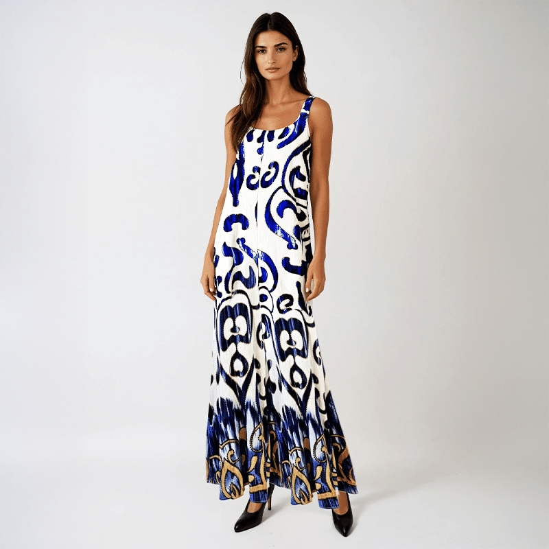 Robe longue bleue