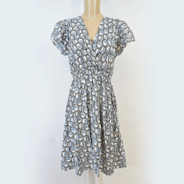 Robe courte à motifs bleu