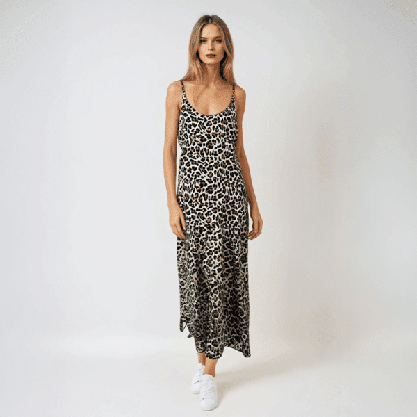 Robe longue léopard