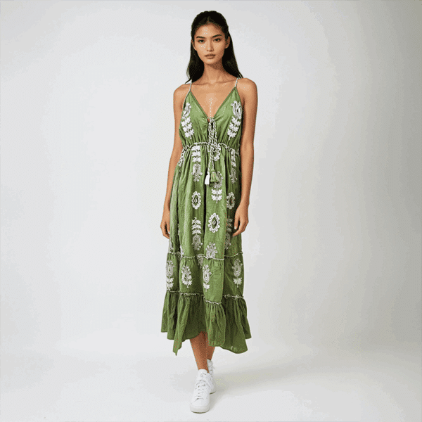 Robe fluide vert pomme