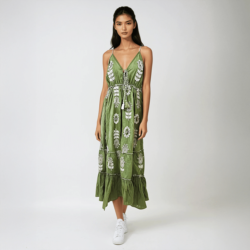 Robe fluide vert pomme