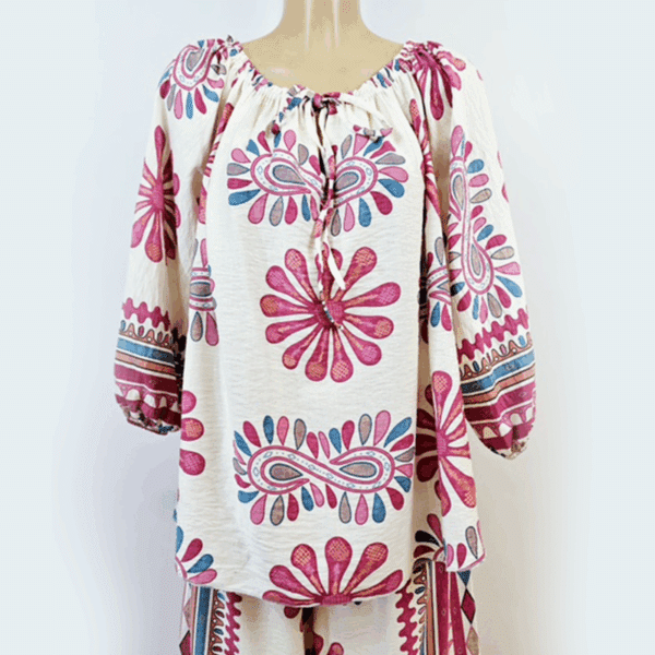 Blouse motifs fuchsia