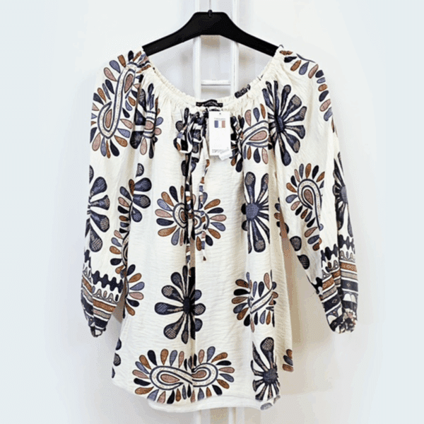 Blouse motifs noirs