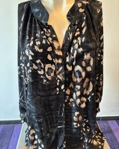 Blouse motif Léopard Noir