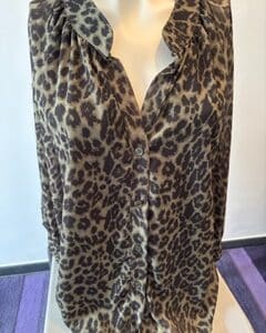 Blouse motif Léopard Kaki
